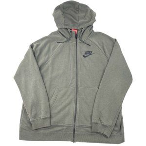 Mens Nike Spellout Swoosh Tan Brown Full Zip Hoodie Size Large